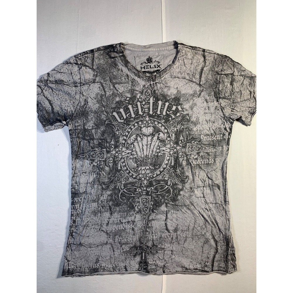 Y2K Helix All Over Print T-Shirt Size Large Emo Style? Goth P1